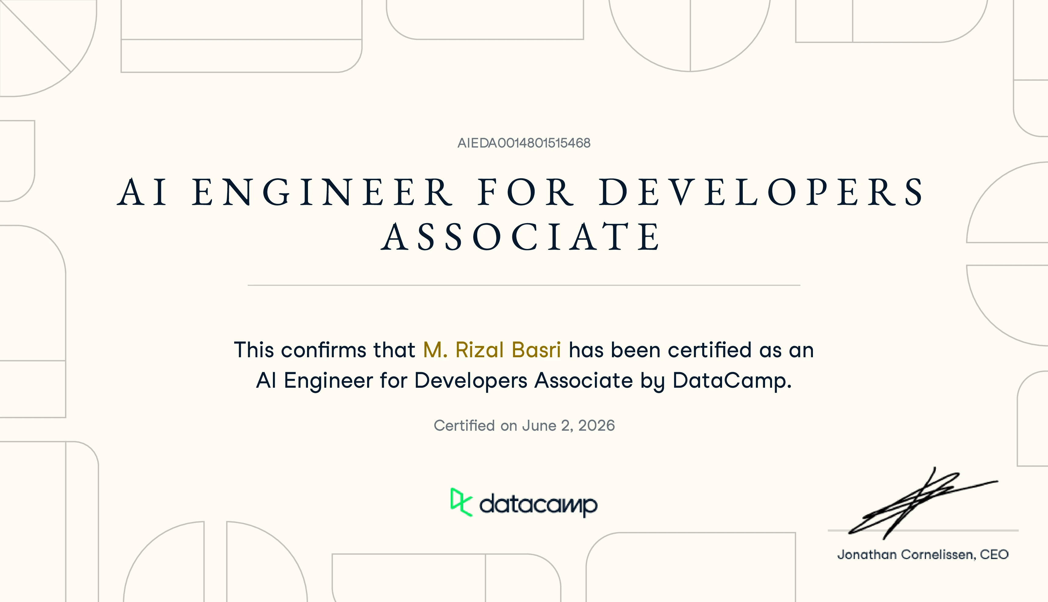 DataCamp Certificate - AI Engineer for Developers Associate